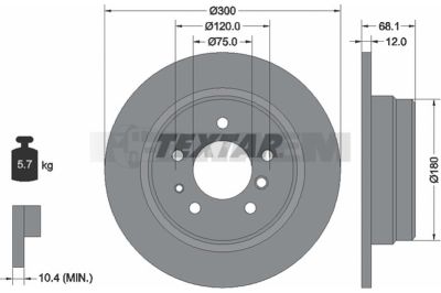 Pièces détachées camions et bus - Système de freinage - Disque de frein et à tambour - Disque de frein - TEX92042500