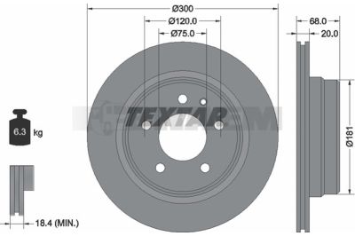 Pièces détachées camions et bus - Système de freinage - Disque de frein et à tambour - Disque de frein - TEX92042700