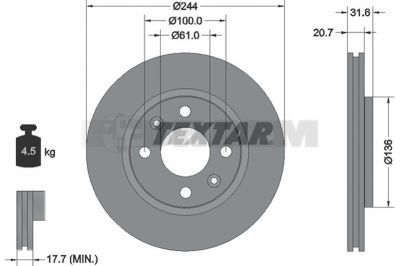 Pièces détachées camions et bus - Système de freinage - Disque de frein et à tambour - Disque de frein - TEX92049500