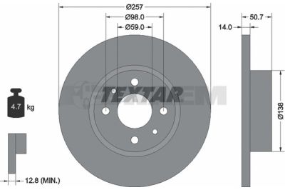 Pièces détachées camions et bus - Système de freinage - Disque de frein et à tambour - Disque de frein - TEX92053200