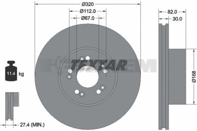 Pièces détachées camions et bus - Système de freinage - Disque de frein et à tambour - Disque de frein - TEX92056600