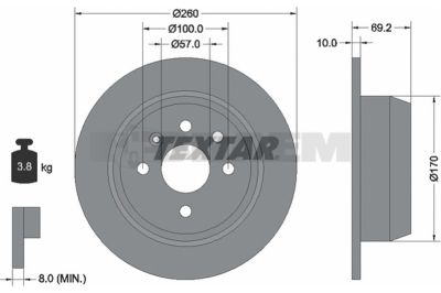 Pièces détachées camions et bus - Système de freinage - Disque de frein et à tambour - Disque de frein - TEX92057000