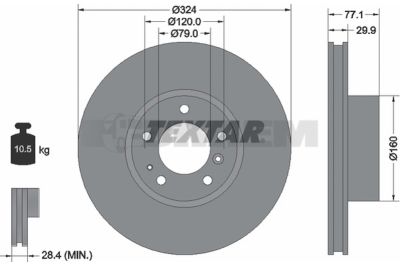 Pièces détachées camions et bus - Système de freinage - Disque de frein et à tambour - Disque de frein - TEX92058300