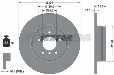 Pièces détachées camions et bus - Système de freinage - Disque de frein et à tambour - Disque de frein - TEX92058400