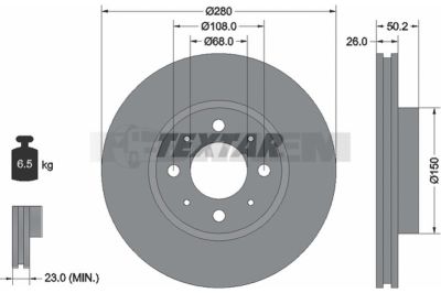 Pièces détachées camions et bus - Système de freinage - Disque de frein et à tambour - Disque de frein - TEX92058600