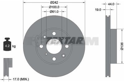 Pièces détachées camions et bus - Système de freinage - Disque de frein et à tambour - Disque de frein - TEX92060700
