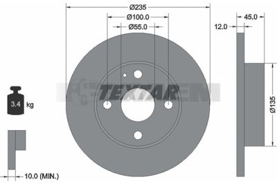 Pièces détachées camions et bus - Système de freinage - Disque de frein et à tambour - Disque de frein - TEX92066600