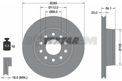 Pièces détachées camions et bus - Système de freinage - Disque de frein et à tambour - Disque de frein - TEX92068400