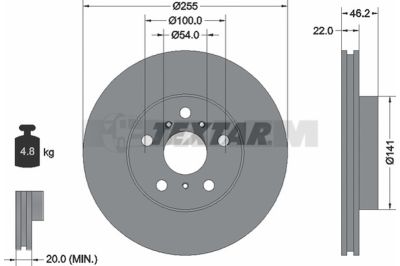 Pièces détachées camions et bus - Système de freinage - Disque de frein et à tambour - Disque de frein - TEX92068900