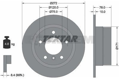 Pièces détachées camions et bus - Système de freinage - Disque de frein et à tambour - Disque de frein - TEX92072303
