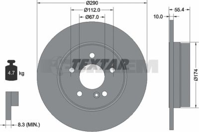 Pièces détachées camions et bus - Système de freinage - Disque de frein et à tambour - Disque de frein - TEX92072703