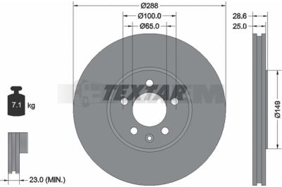 Pièces détachées camions et bus - Système de freinage - Disque de frein et à tambour - Disque de frein - TEX92072800