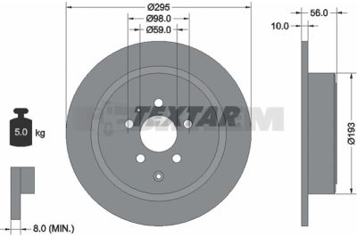 Pièces détachées camions et bus - Système de freinage - Disque de frein et à tambour - Disque de frein - TEX92074100