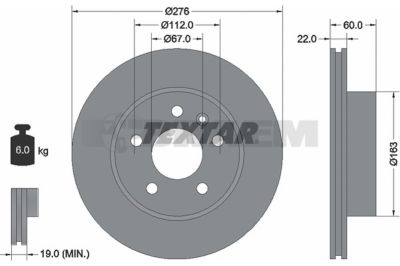 Pièces détachées camions et bus - Système de freinage - Disque de frein et à tambour - Disque de frein - TEX92074403
