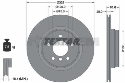 Pièces détachées camions et bus - Système de freinage - Disque de frein et à tambour - Disque de frein - TEX92074904