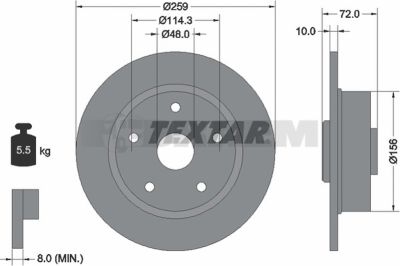 Pièces détachées camions et bus - Système de freinage - Disque de frein et à tambour - Disque de frein - TEX92078800
