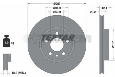 Pièces détachées camions et bus - Système de freinage - Disque de frein et à tambour - Disque de frein - TEX92083100