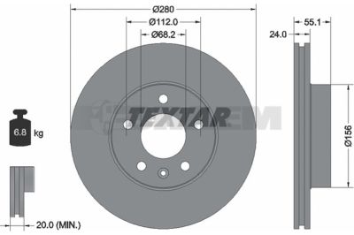 Pièces détachées camions et bus - Système de freinage - Disque de frein et à tambour - Disque de frein - TEX92083805