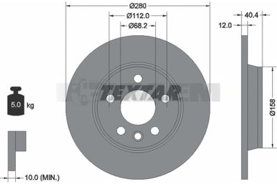 Pièces détachées camions et bus - Système de freinage - Disque de frein et à tambour - Disque de frein - TEX92083903