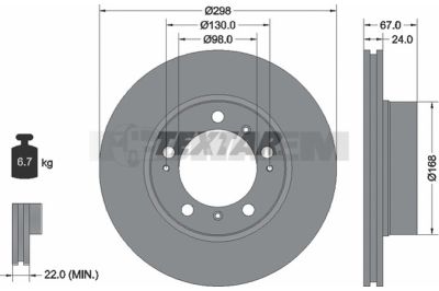 Pièces détachées camions et bus - Système de freinage - Disque de frein et à tambour - Disque de frein - TEX92088803