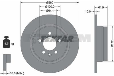 Pièces détachées camions et bus - Système de freinage - Disque de frein et à tambour - Disque de frein - TEX92103205
