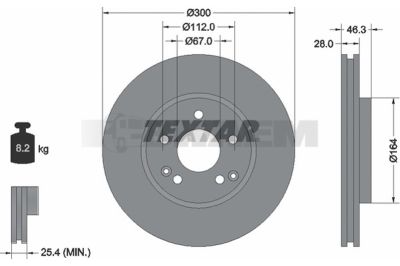 Pièces détachées camions et bus - Système de freinage - Disque de frein et à tambour - Disque de frein - TEX92106005