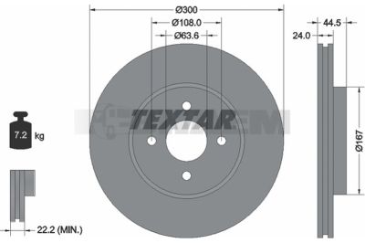 قطع غيار الشاحنات والحافلات - نظام الفرامل - أقراص الفرامل وأسطوانات الفرامل - قرص الفرامل - TEX92139903