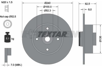 قطع غيار الشاحنات والحافلات - نظام الفرامل - أقراص الفرامل وأسطوانات الفرامل - قرص الفرامل - TEX92154403