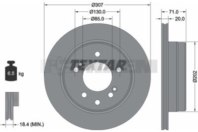 Lkw- und Busersatzteile - Bremssystem - Scheibenbremse und Trommelbremse - Bremsscheibe - TEX92203103
