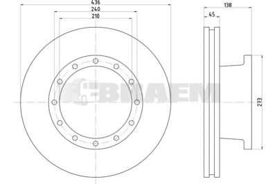 Lkw- und Busersatzteile - Bremssystem - Scheibenbremse und Trommelbremse - Bremsscheibe - TEX93096100