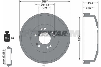 Pièces détachées camions et bus - Système de freinage - Disque de frein et à tambour - Tambour de frein - TEX94030500