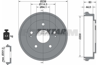 Pièces détachées camions et bus - Système de freinage - Disque de frein et à tambour - Tambour de frein - TEX94031700