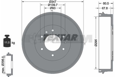 Pièces détachées camions et bus - Système de freinage - Disque de frein et à tambour - Tambour de frein - TEX94035400