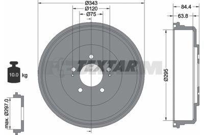Pièces détachées camions et bus - Système de freinage - Disque de frein et à tambour - Tambour de frein - TEX94035800