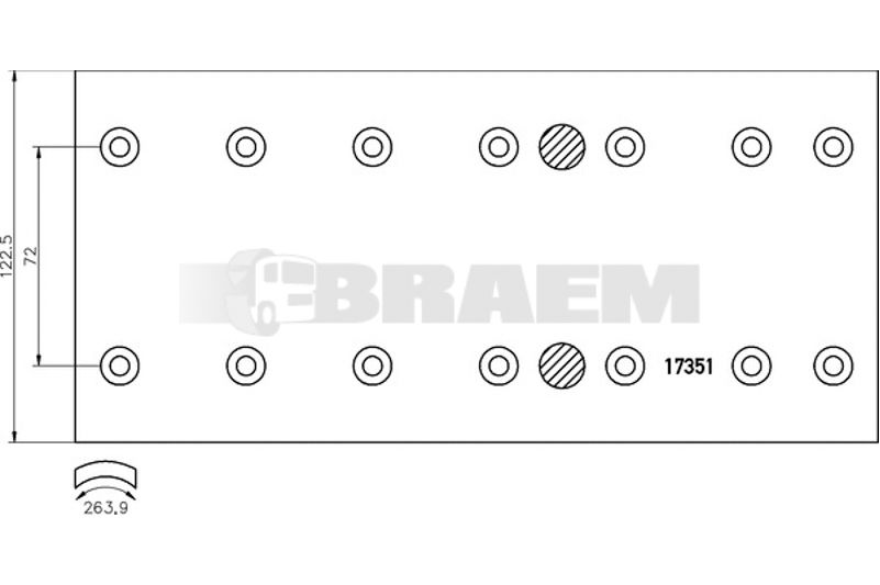 Lkw- und Busersatzteile - Bremssystem - Scheibenbremse und Trommelbremse - Trommelbremsbelag - TEX1735104
