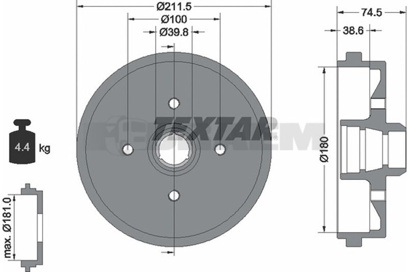 Pièces détachées camions et bus - Système de freinage - Disque de frein et à tambour - Tambour de frein - TEX94006600
