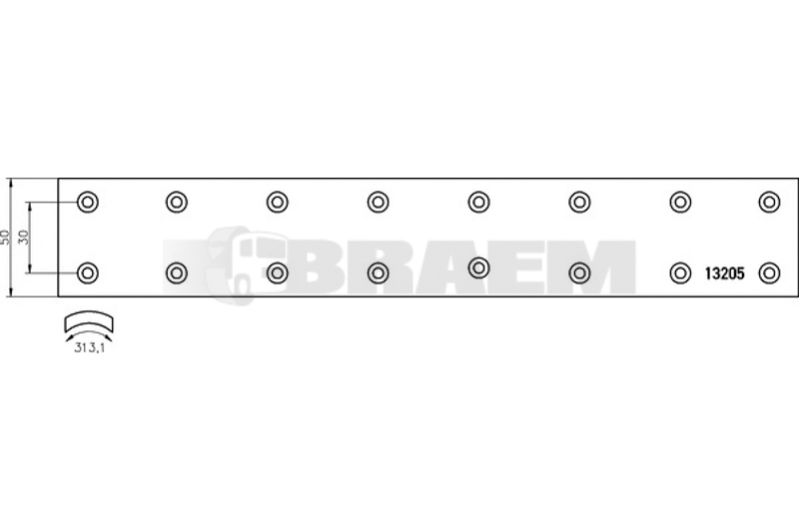 Lkw- und Busersatzteile - Bremssystem - Scheibenbremse und Trommelbremse - Trommelbremsbelag - TEX1320501