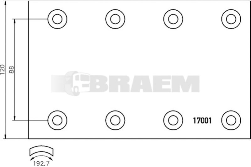 Lkw- und Busersatzteile - Bremssystem - Scheibenbremse und Trommelbremse - Trommelbremsbelag - TEX1700101