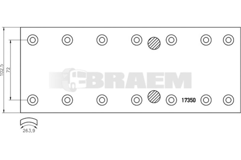 Lkw- und Busersatzteile - Bremssystem - Scheibenbremse und Trommelbremse - Trommelbremsbelag - TEX1735003