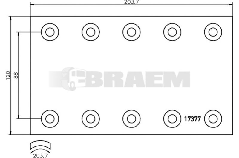 Lkw- und Busersatzteile - Bremssystem - Scheibenbremse und Trommelbremse - Trommelbremsbelag - TEX1737708