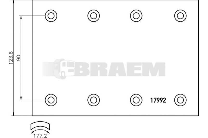Lkw- und Busersatzteile - Bremssystem - Scheibenbremse und Trommelbremse - Trommelbremsbelag - TEX1799202