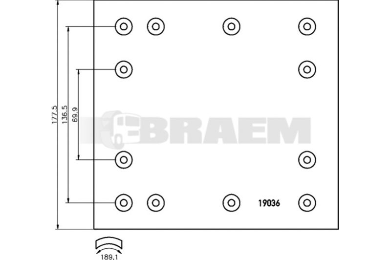Lkw- und Busersatzteile - Bremssystem - Scheibenbremse und Trommelbremse - Trommelbremsbelag - TEX1903616