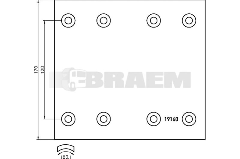 Lkw- und Busersatzteile - Bremssystem - Scheibenbremse und Trommelbremse - Trommelbremsbelag - TEX1916002