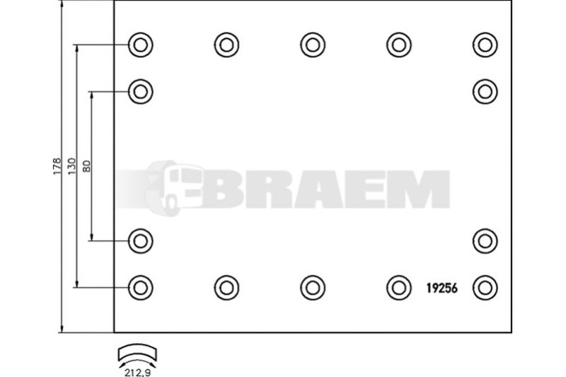 Lkw- und Busersatzteile - Bremssystem - Scheibenbremse und Trommelbremse - Trommelbremsbelag - TEX1925607