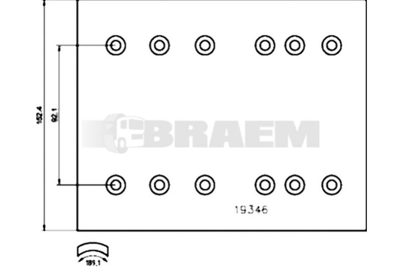 Lkw- und Busersatzteile - Bremssystem - Scheibenbremse und Trommelbremse - Trommelbremsbelag - TEX1934601