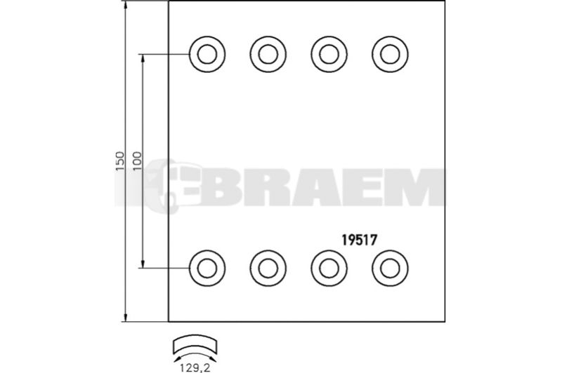 Lkw- und Busersatzteile - Bremssystem - Scheibenbremse und Trommelbremse - Trommelbremsbelag - TEX1951701