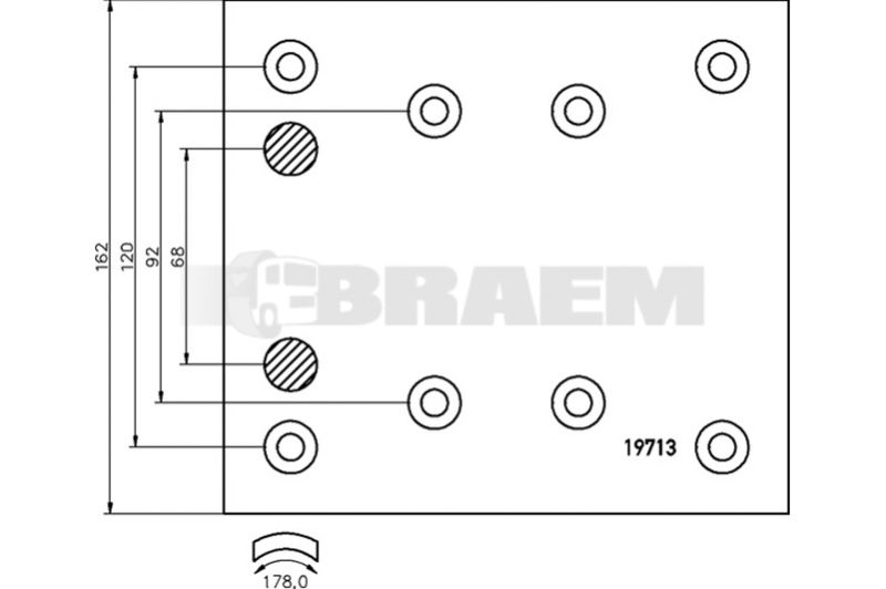 Lkw- und Busersatzteile - Bremssystem - Scheibenbremse und Trommelbremse - Trommelbremsbelag - TEX1971301