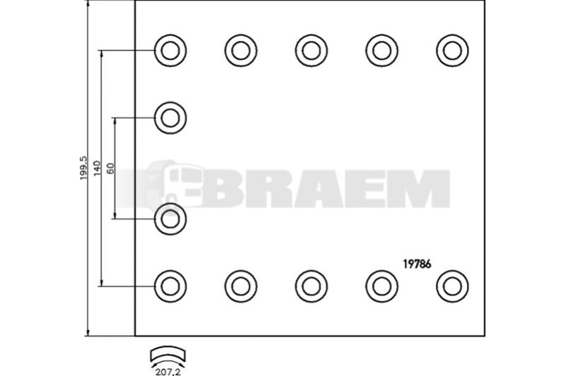 Truck and bus spare parts - Brake system - Brake discs and brake drums - Drum brake lining - TEX1978610