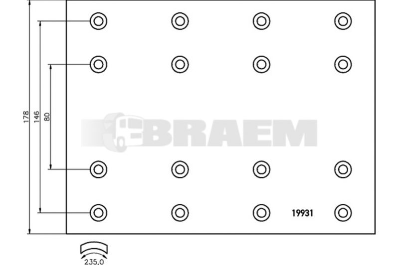 Lkw- und Busersatzteile - Bremssystem - Scheibenbremse und Trommelbremse - Trommelbremsbelag - TEX1993104
