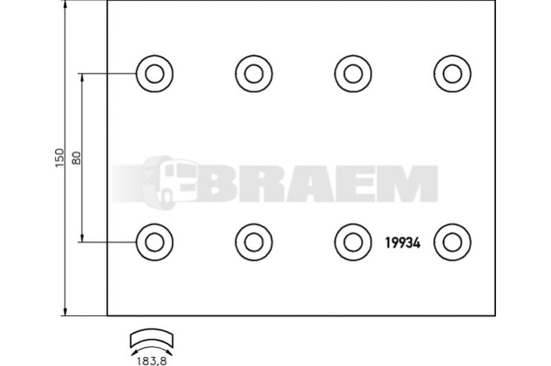 Lkw- und Busersatzteile - Bremssystem - Scheibenbremse und Trommelbremse - Trommelbremsbelag - TEX1993307